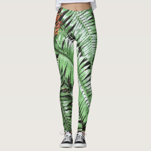 Leggings Fern Tropical Green Leaves Planta Foliage Woodland