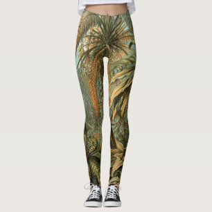 Leggings Ferns Palm Tree Antique Botanica Ferns Art