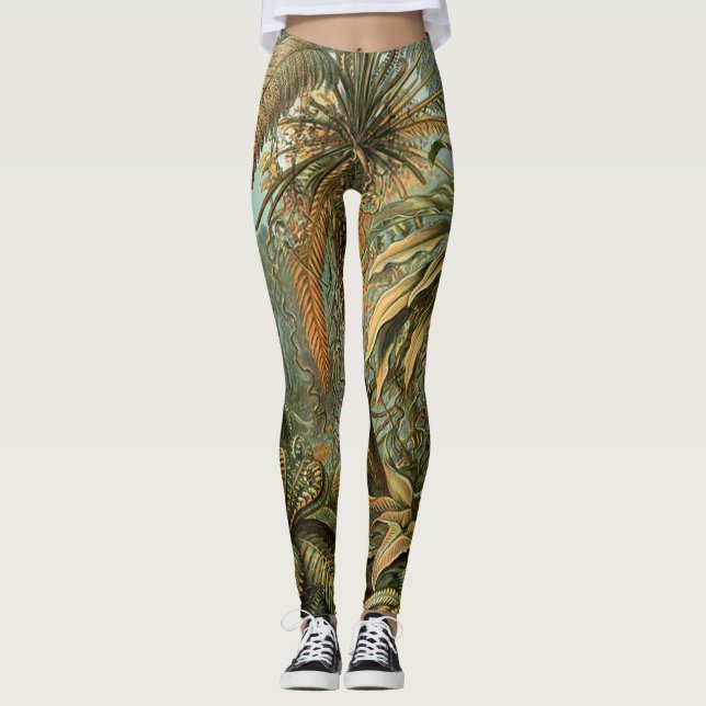 Leggings Ferns Palm Tree Antique Botanica Ferns Art (Anverso)