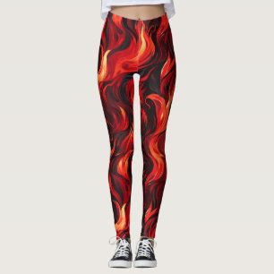Leggings Feroy Flamas Rojas y Amarillas de Pasión