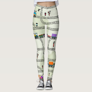 Leggings Ferrocarril para Niños: Gracioso Patrón Sin Señale