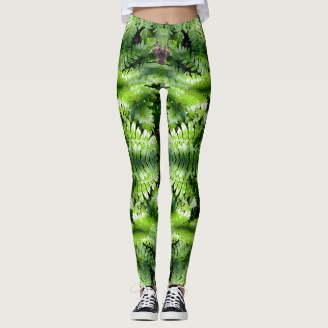 Leggings Ferrocarriles verdes de primavera (Anverso)