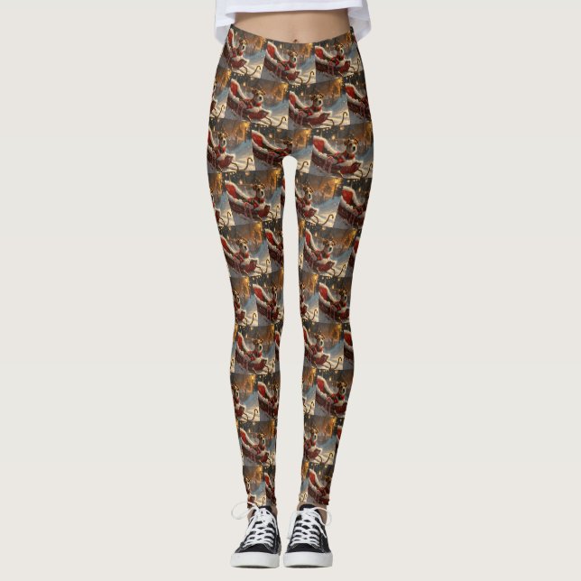 Leggings Festival de Navidades de Jack Russell Dog (Anverso)