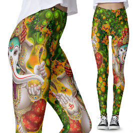 Leggings Festival Psicodélico Ganesh God Hippie Boho