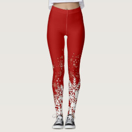 Leggings Festive Snowflake Pattern for Holiday Comfort