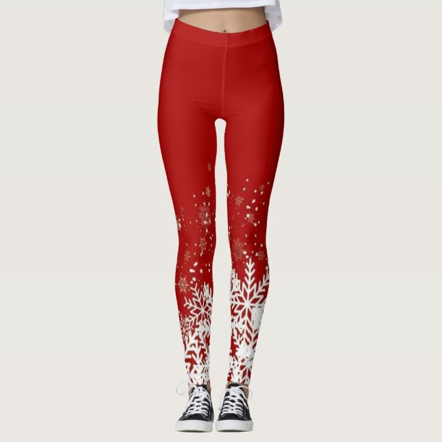 Leggings Festive Snowflake Pattern for Holiday Comfort (Anverso)