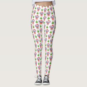 Leggings Festividad de los Navidades de la Moda del Elefant