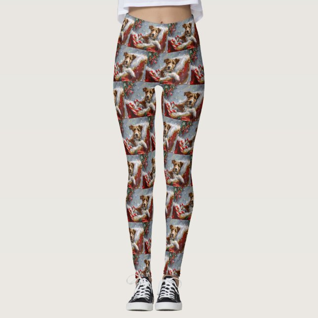 Leggings Festividad de los Navidades de Perro de Fox Terrie (Anverso)