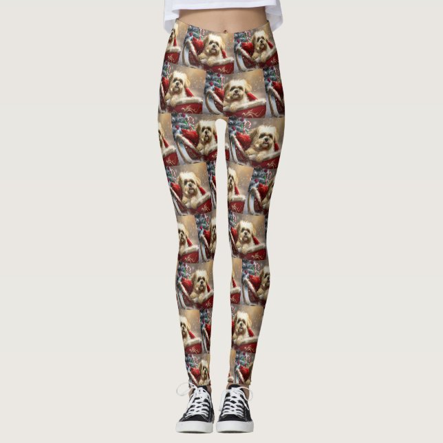 Leggings Festividad de los Navidades de perro de Malti Tzu (Anverso)