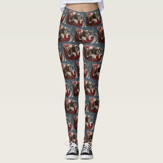 Leggings Festividad de los Navidades de perro de Shih Tzu (Anverso)
