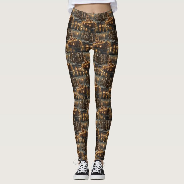 Leggings Festividad de los Navidades Pastores Alemanes (Anverso)
