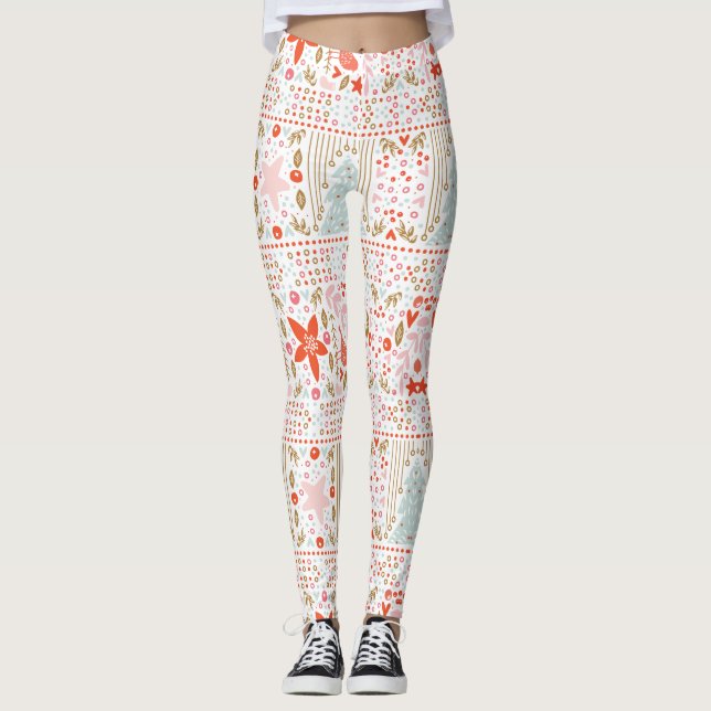 Leggings Festividad de Navidad Pastel Merry (Anverso)