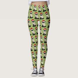 Leggings Festividad de Navidades siameses Cat Santa Funny