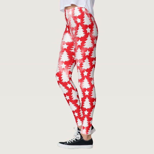 Leggings Festividad del patrón de estrella del árbol de nav (Izquierda)