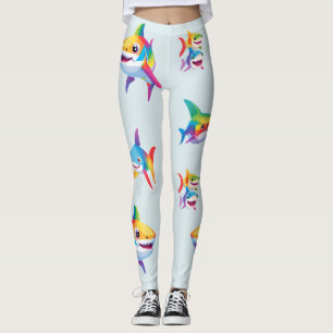 Leggings Festividad divertida de cumpleaños de tiburones ar