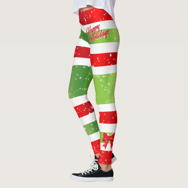 Leggings Festividad Felices Textos con Cinta y Nieve (Izquierda)