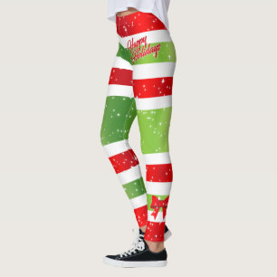 Leggings Festividad Feliz texto con cintas y nieve