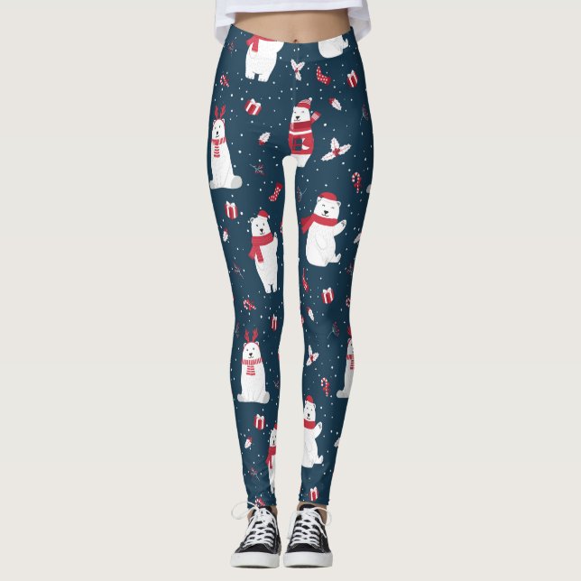 Leggings Festividad moderna en invierno Osos Polares (Anverso)