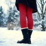 Leggings Festividad Novedad diversión Navidades de Punto Ro<br><div class="desc">Este bonito diseño clásico presenta un punto de polka rosa suave dibujado a mano sobre rojo clásico para crear un ambiente vacacional acogedor y tradicional con un toque de fantasía. Arte original de Malissa Melrose.</div>