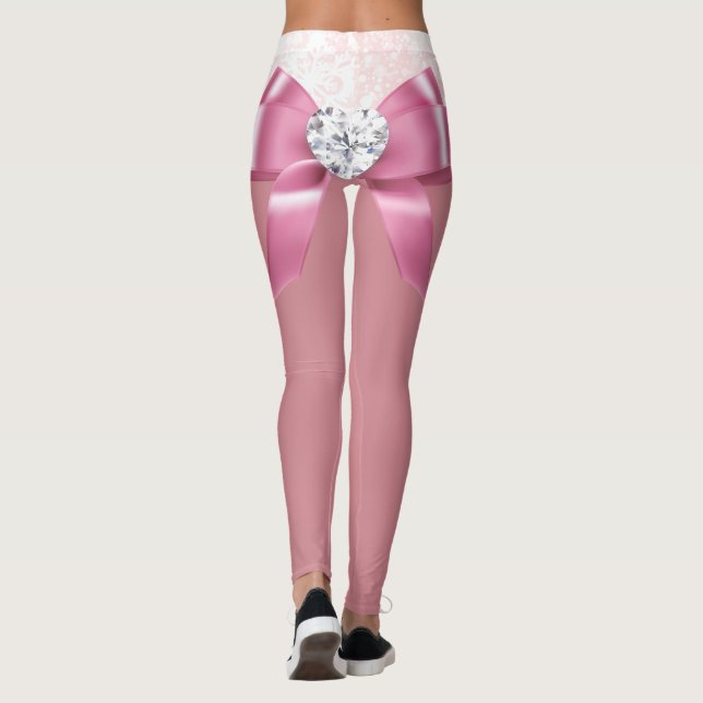 Leggings Festividad Purpurina Rosa: Tiroteos de copo de nie (Reverso)
