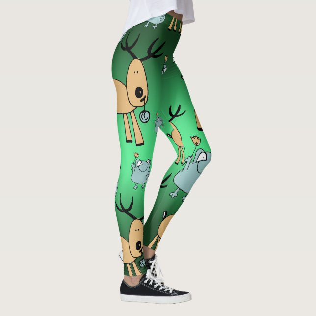 Leggings Festividad Verde Rojo Navidades Animales (Derecha)