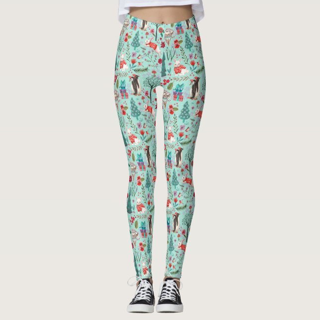 Leggings Festividades de navidades | Animales de Woodland | (Anverso)