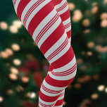 Leggings Festividades rojas y blancas rayadas de caña de na<br><div class="desc">¿Listo para Navidades? Aquí están las leggings para su. Un diseño inspirado en los dulces rojos y blancos inspirado en las leggings festivas. Adecuado para Navidades en julio y diciembre</div>