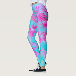 Leggings feuille rose 