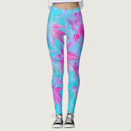 Leggings feuille rose