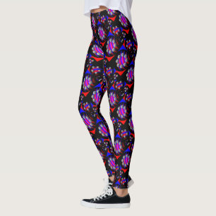 Leggings Fibonacci 'Fish Checker Black' por Kenneth Yoncich