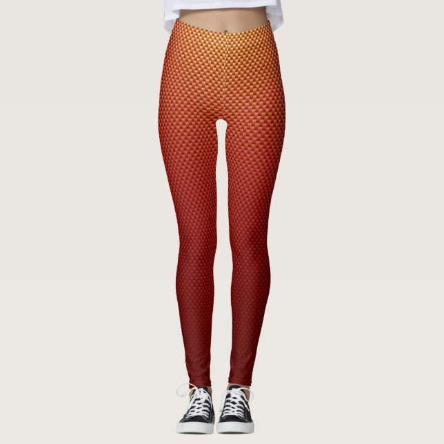 Leggings Fibra de carbono amarillo rojo con estampado (Anverso)