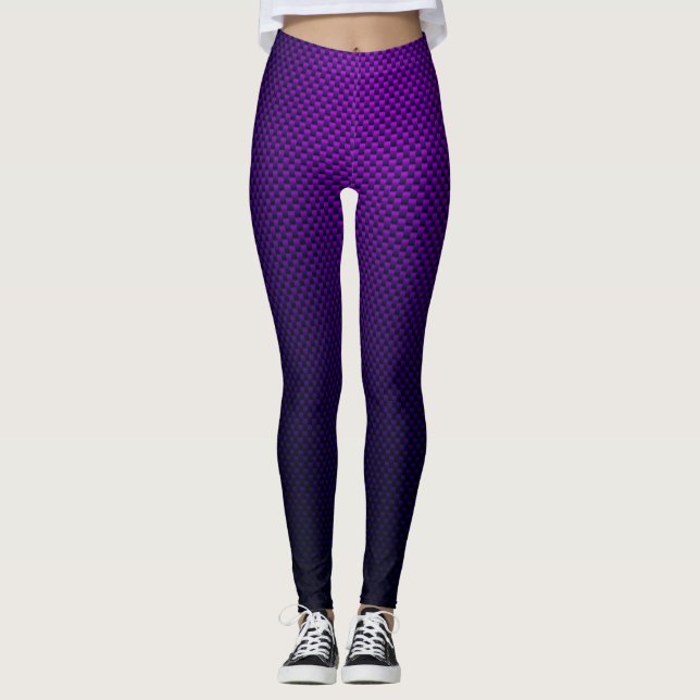 Leggings Fibra de carbono púrpura con estampado (Anverso)