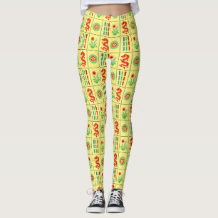 Leggings Fichas de Mahjong LG #4 Rojo Verde Azul Amarillo