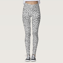 Leggings Fierces manchas de leopardo gris negro estilo urba