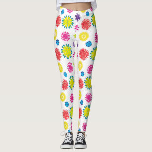 Leggings Fiesta Colorida de Flores Divertidas en el Jardín
