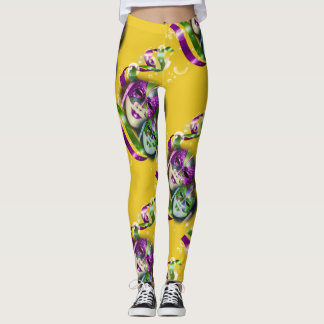 Leggings fiesta de disfraces de mascarada de Mardi gras
