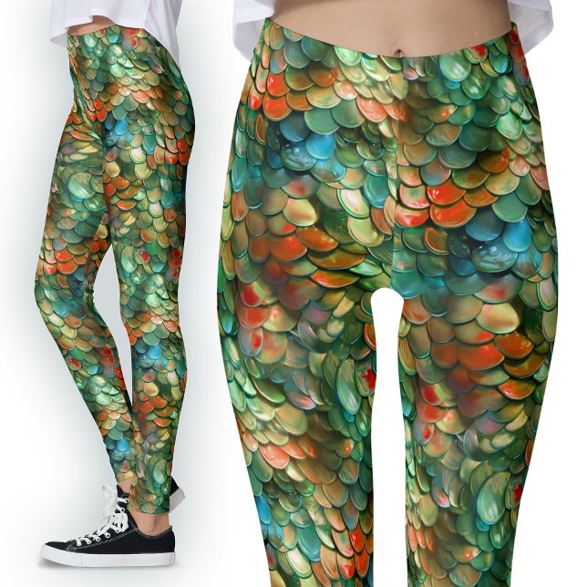 Leggings Fiesta de escalas de sirena de monstruo del mar Ve (Subido por el creador)