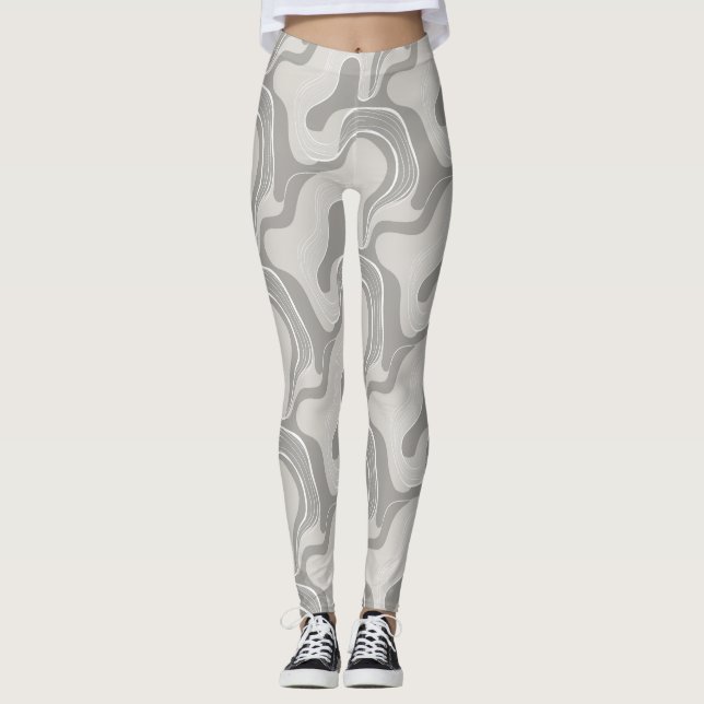 Leggings "Fiesta de guijarros en monocromo" (Anverso)