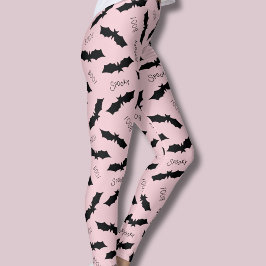 Leggings Fiesta de Halloween de Murciélagos Rosados Adorabl