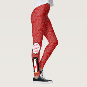 Leggings Fiesta de la Bandera Canadiense Sra. Pingüino Habl