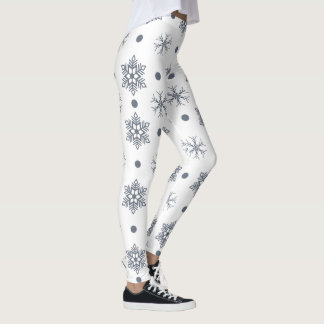 Leggings Fiesta de Navidad Copos de Nieve Azules Lunares Bl