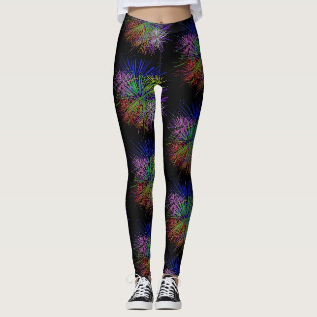Leggings Fiesta de Nochevieja con Fuegos Artificiales (Anverso)