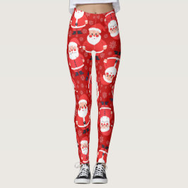 Leggings Fiesta de Novedad de Red Santa Claus en negrita