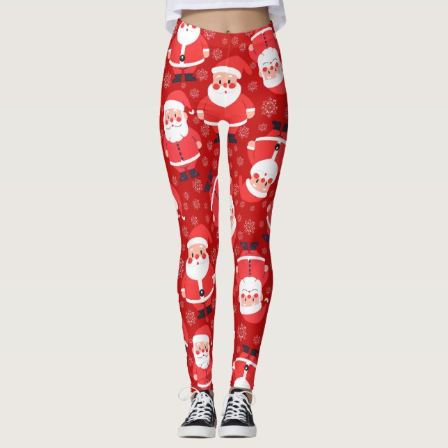 Leggings Fiesta de Novedad de Red Santa Claus en negrita (Anverso)