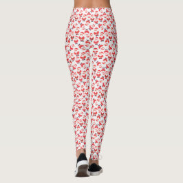 Leggings Fiesta De Novedad De Santa Claus Rojo Y Blanco