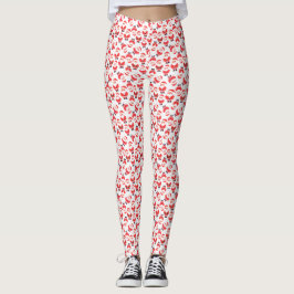 Leggings Fiesta De Novedad De Santa Claus Rojo Y Blanco