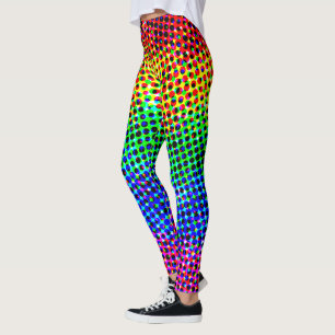 Leggings Fiesta de Píxeles de Gradiente de Color Arcoíris D