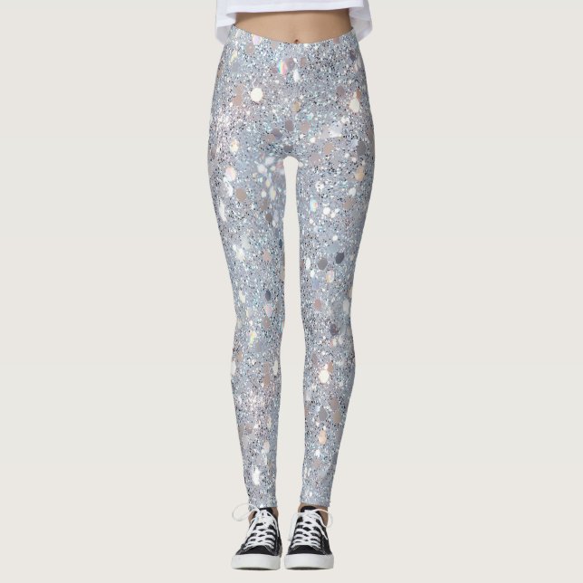 Leggings Fiesta de Purpurina Blanca (Anverso)