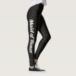 Leggings Fiesta del patrón de puntos amarillo dorado negro<br><div class="desc">Las piernas del patrón de puntos amarillos de oro negro con moda, puntos amarillos y nombre en blanco. Usar la opción de personalizar esta plantilla para cambiar el texto | Utilice la opción personalizar para cambiar el estilo, el tamaño y el color del texto, si es necesario. Si no necesitas...</div>