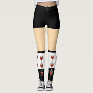 Leggings Fiesta del tema del traje de los corazones de la